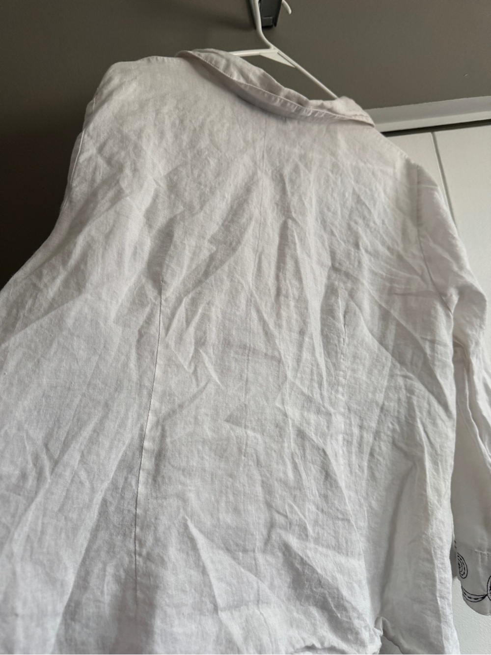 Autograph LINEN Woman Plus Size 2X 100% Embroidered Button Down Shacket White - Picture 8 of 12